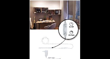 SimpLED Power LED Strip Neutraal wit incl. Dimm/Switch Volledige set 1,5m gecoat 17W 1100lm/m 72 LEDs/m 4000K 24VA