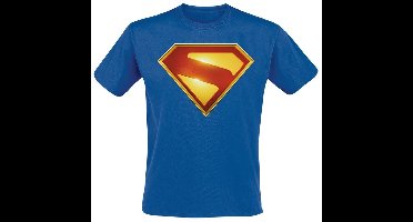 Superman 2025 - Superman Gleaming Logo Heren T-shirt - blauw - XL