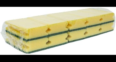 D&L Schuurspons met Greep - Geel/Groen - 10 Stuks - 153 x 86 x 42mm