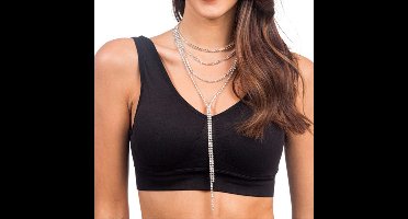 Halsketting Strass Zilver