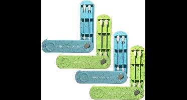 green-goose® Herbuikbaar Bio-based Wattenstaafje en Make-up Applicator | 4 Stuks | 2xGroen, 2xBlauw