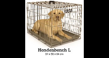 Flamingo Hondenbench L – Opvouwbare Hondenbench Auto – Hondenbench Draadkooi Taupe – 92x56x64 cm – Flamingo hondenbench Ebo Taupe