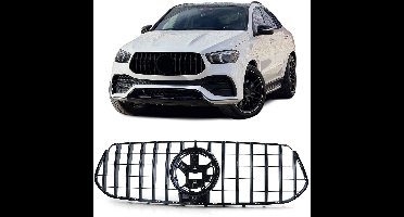 Sportgrille Sport Grill voor Mercedes GLE V167 C167 AMG Line 2018 2023 Glans Zwart