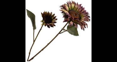 Silk-ka Kunstbloem-Zijde Bloemen Tak Bordeaux-Groen 75 cm