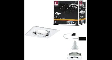 LED-inbouwlamp Nova Plus Enkele lamp zwenkbaar IP65 hoekig 93x93mm 30° GU10 6W 470lm 230V dimbaar 4000K Wit mat, Chroom