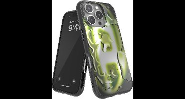 Diesel Oval D Neon Hoesje compatibel met iPhone 16 Pro black/yellow