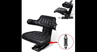 vidaXL - Tractorstoel - met - ophanging - zwart