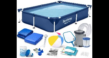 Rechthoekig frame zwembad 221x150x43 cm 16in1 Bestway 56401N