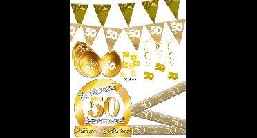 50 jaar getrouwd versiering pakket L - 7 delig -Jubileum - gouden bruiloft.