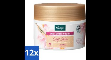 Kneipp - Body scrub - Sugar & Oil - Soft Skin - Voor droge en gevoelige huid - 220 g - Voordeelverpakking - 12 stuks