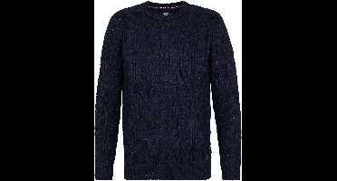 Petrol Industries - Heren Grofgebreide Trui Medford - Blauw - Maat L