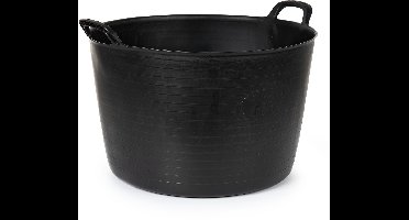 Plasticforte Flexibele kuip of emmer - zwart - 75 liter - stevig kunststof - 58 x 55 cm - Afvalbak - Wasmand - Opbergmand - Extra groot