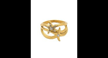 Cliste Couture - Double Star Ring - Sieraden - Vrouwen Ring - Goudkleurig - Ringen Dames
