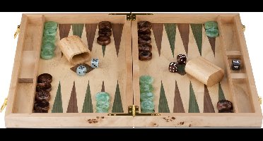 Backgammon 15" groen & bruin trangle - Longfield