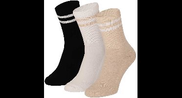Apollo - Sportsokken Fashion - Multi beige 36/41 - Sportsokken dames - Tennissokken dames - Sportsokken multipack