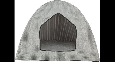 Trixie Jonna Vital - Hondenmand & Tent - Ribstof - Lichtgrijs - 75X55X55 cm