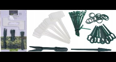 Koopman - Tuinaccessoires Set - 52 Stuks - Etykieten - Klipsen - Opaski Zaciskowe