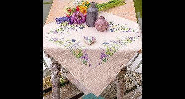Vervaco - Tafelkleed kit - Paarse tuinenpracht - PN-0216925 - Borduren - Borduurpakket - Borduurpakket volwassenen - Borduurpakket kind