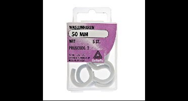 Deltafix waslijnhaak wit 50 mm 1 st.