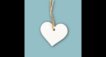 Houten Hart Wit - 50 stuks