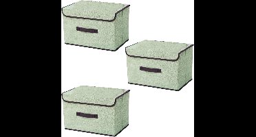 Opbergdoos - Opbergdoos voor kleding - Kledingopslag - set van 3 - groen - 36x23x24cm