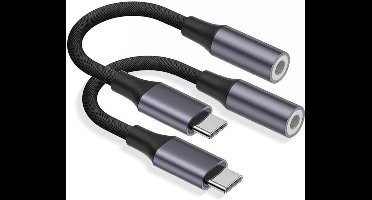Smoakez - 2-pack USB C naar 3,5 mm jack adapters voor Samsung Galaxy smartphones