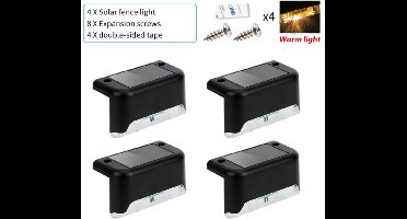 New Age Devi - Buitenlamp met Met dag en nacht sensor op zonne energie - 4 stuks - Tuinverlichting - Zonne-energie