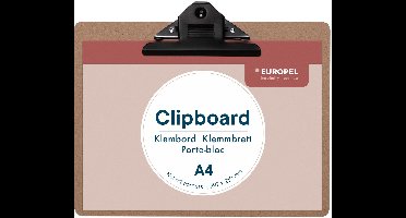 Europel Klembord - Clipboard - Hout - A4 liggend - 29,7 x 21 cm - 12 stuks
