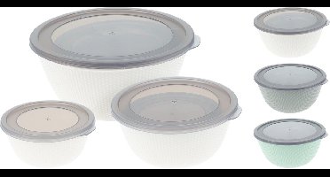 Excellent houseware-voorraaddoos-set van 3 stuks-wit-mintgroen of grijs