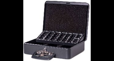 MAUL Geldkist met euro munteninzet - zwart - staal - 1 stuk - 25.8 x 30 x 9 cm