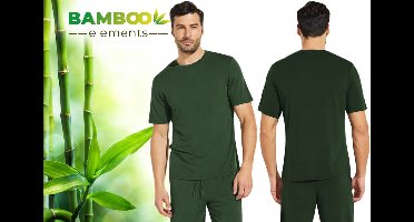 Bamboe T Shirt Heren - Groen - Regular Fit - Casual Heren T Shirt - Bamboo - Ronde Hals