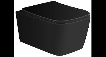 Wc randloos zonder bidet | Kayvit | Mat zwart | Tornado | Rimoff | Vierkant
