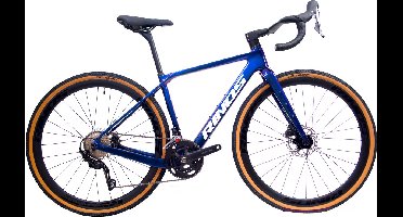 Rinos Sandman 7 - Gravel Fiets - Gravel Bike – carbonframe - GRX 820 24 versnellingen - hydraulische schijfremmen - lichtgewicht - allround fiets voor elk terrein - Kameleon - Blauw - Paars 52