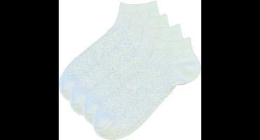 green-goose® Bamboe Enkelsokken Heren - Heren Sneakersokken - Extra Zacht - Maat 39-42 - Duurzame Sokken voor Heren - Wit en Zilver