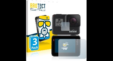BROTECT - Screenprotector voor GoPro Hero 7 Black - Folie Beschermfolie Beschermglas matte 3 Stuks