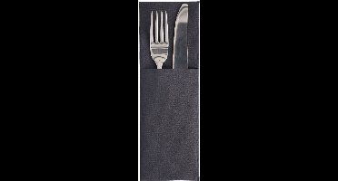50 Servetten ROYAL Collection 48 cm x 30 cm zwart met bestekvouw