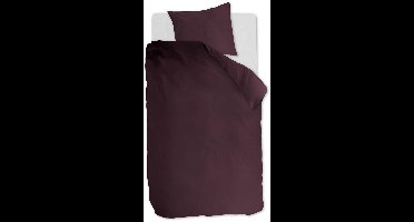 Ambiante Cotton Uni dekbedovertrek - Effen - Eenpersoons - 140x200/220 - Donker Rood