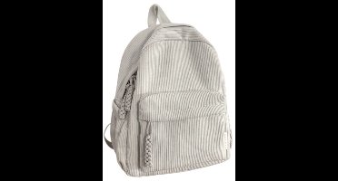 S&E Mini Corduroy Rugzak – Stijlvol & Handig voor Onderweg - Wit