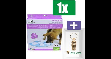 Nina Ottosson Puppyspel Puppy Smart, Blauw - Inclusief PetsHome Goudkleurige Adreskoker