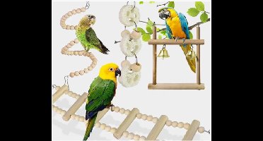 8 Stuks Set Combinatie Papegaai Vogel Speelgoed Hout Artikelen Bijten Huisdier Vogel Speelgoed Voor Papegaai Training Vogel Speelgoed