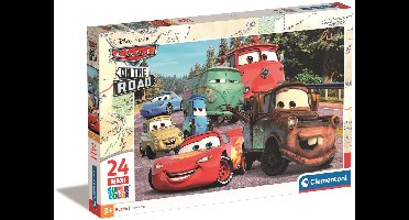 Clementoni - Puzzel - 24 Maxi Stukjes - Disney Cars On The Road - Kinderpuzzel - Vanaf 3 Jaar