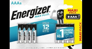 Energizer Max Plus AAA Batterij, 1,5 V (pak 8 stuks)