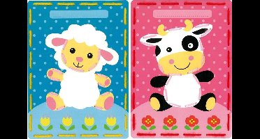 Vervaco - Borduurkaart kit - Schaap en koe set van 2 - PN-0157035 - Borduren - Borduurpakket - Borduurpakket kind