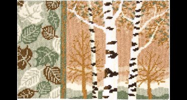 Vervaco - Kruissteektapijt kit - Berkenbomen - PN-0146997 - Borduren - Borduurpakket - Borduurpakket volwassenen - Borduurpakket kind