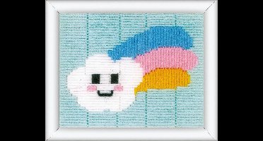 Vervaco - Spansteek kit - Wolkje met regenboog - PN-0171940 - Borduren - Borduurpakket - Borduurpakket kind