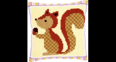 Vervaco - Kruissteekkussen kit - Eekhoorn met eikel - PN-0150073 - Borduren - Borduurpakket - Borduurpakket volwassenen - Borduurpakket kind