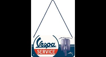 Hangend Vespa Service Metalen Bord 10 x 20 cm