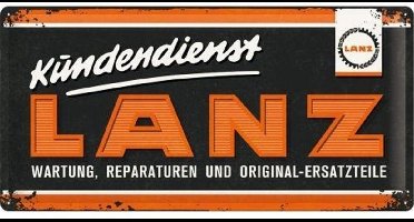 LANZ Kundendienst Metalen wandbord in reliëf 25x50 cm