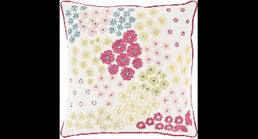 Dutch Decor VUELA - Sierkussen 45x45 cm - geborduurd - bloemen - meerkleurig - Inclusief binnenkussen
