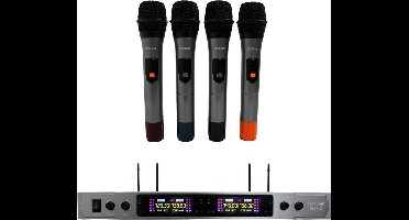 Draadloze 4 Kanaals Microfoonset UHF (Moonlight)